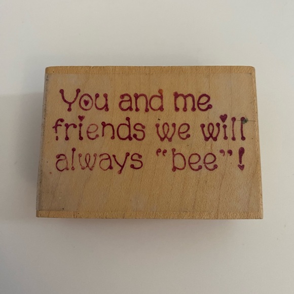 You and Me Friends We Will Always “bee” rubber stamp - Picture 1 of 3